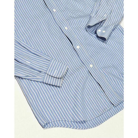 Croft & Barrow Men's Classic Fit Non-Iron Cotton Blue & White Stripes 15 32/33 - Picture 7 of 15